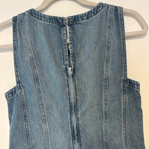 NWT Madewell Circle Mini Dress: Airy Denim Edition Ashbury Wash Size Small - Picture 9 of 9